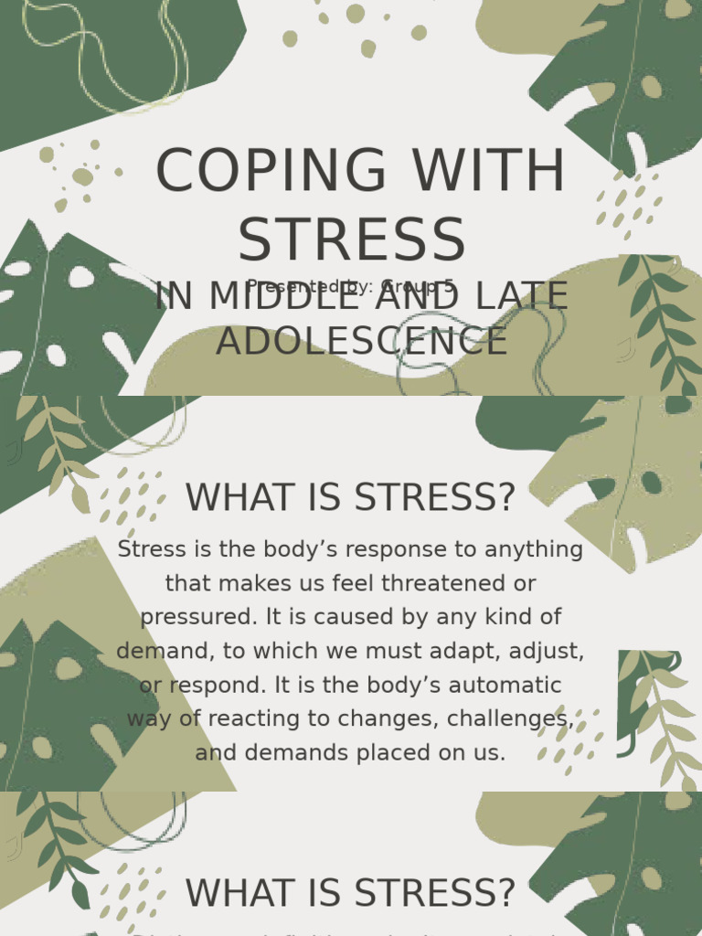 Coping With Stress in Middle and Late Adolescence | PDF | Stress ...