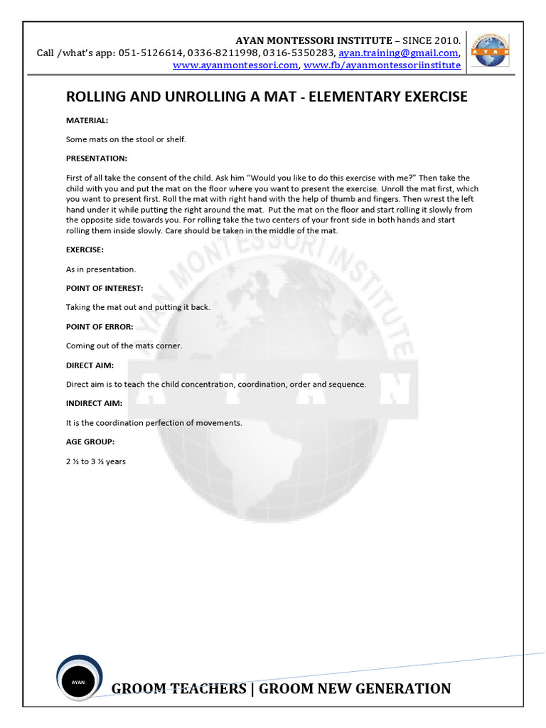 Rolling and Unrolling A Mat | PDF