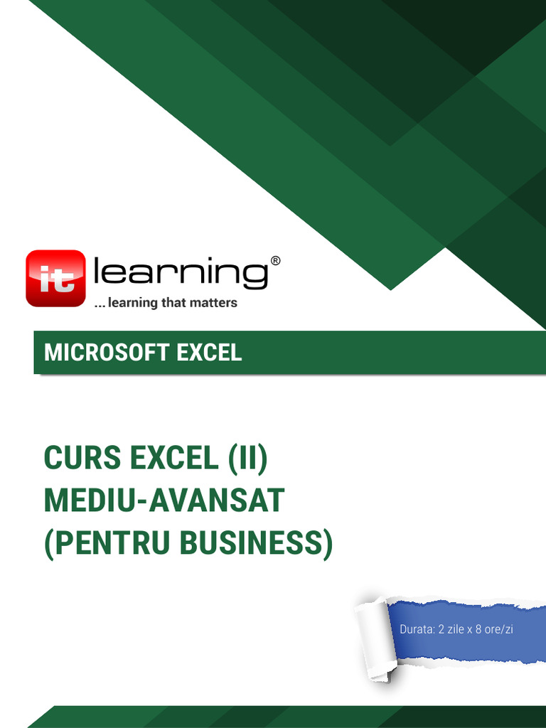 Curs Excel Mediu Avansat Pentru Business | PDF