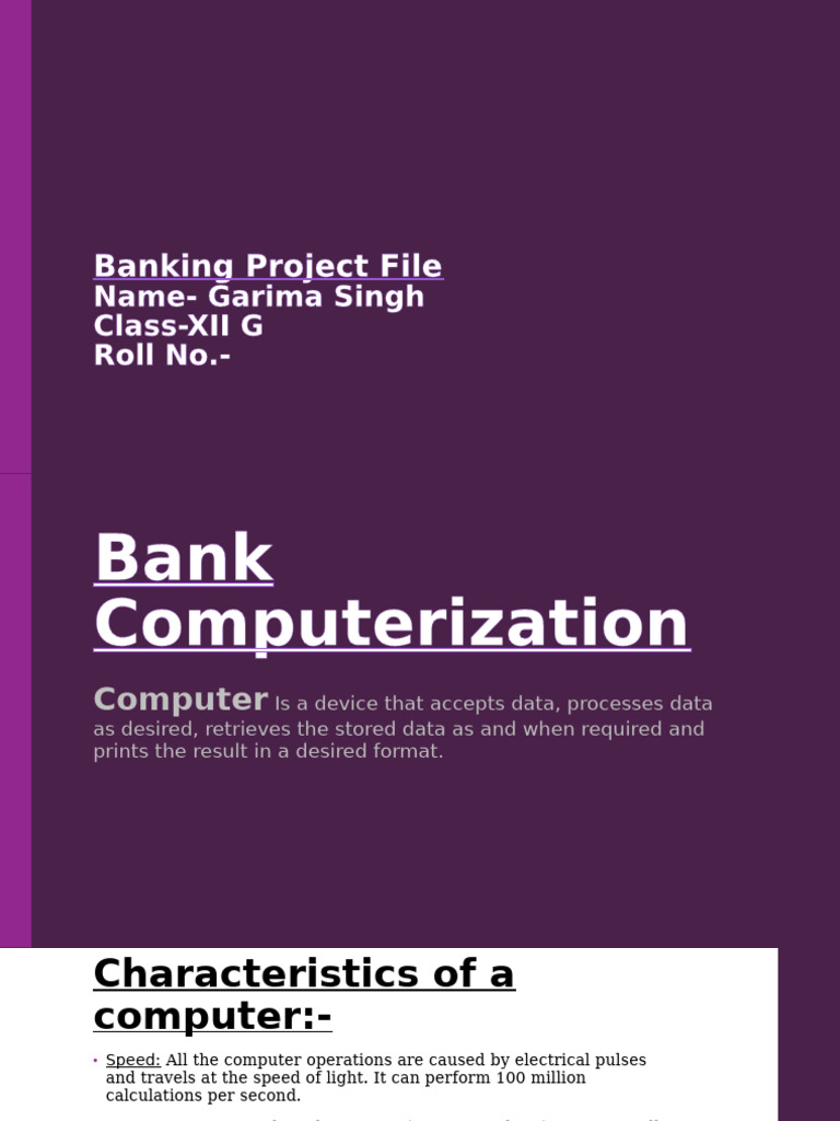Computerized Banking and Accounting Overview | PDF | Automated Teller ...