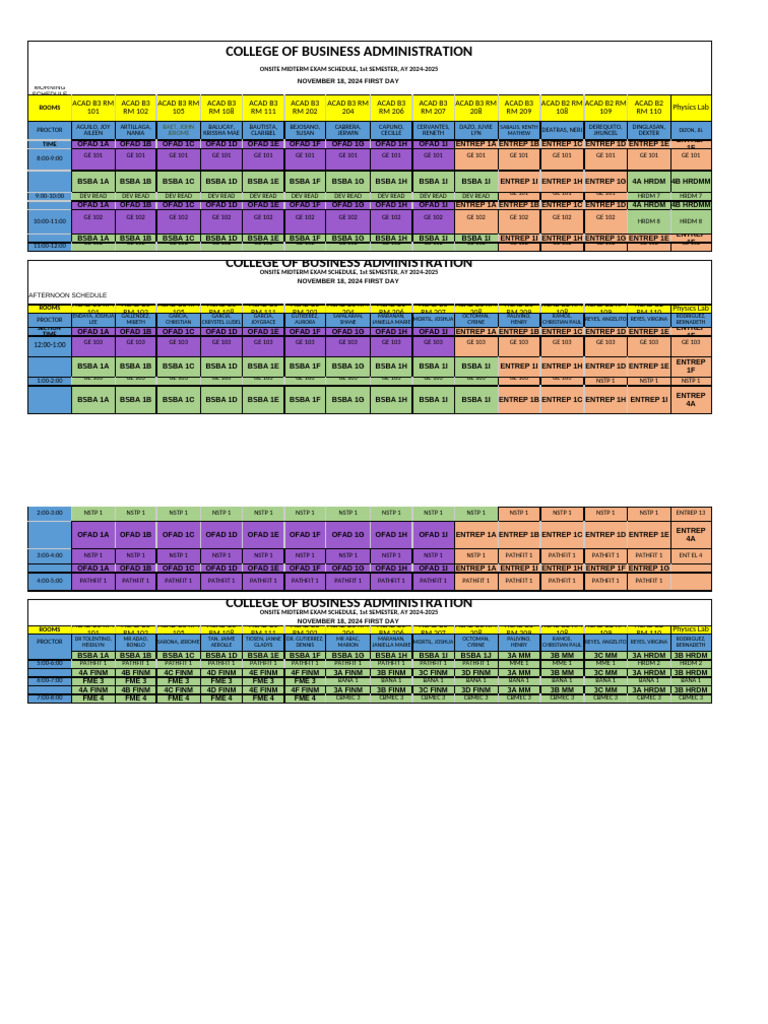ABAC Spring 2025 Exam Schedule | PDF | Academic Term | Methodology