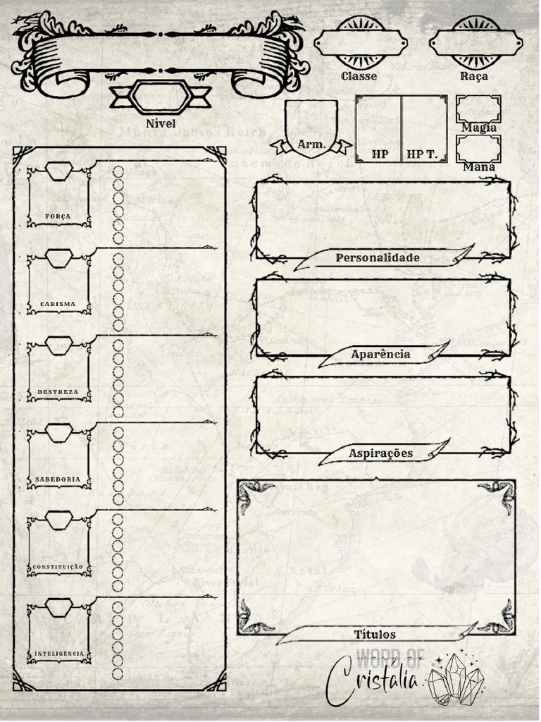 Ficha RPG Medieval - Cristália | PDF