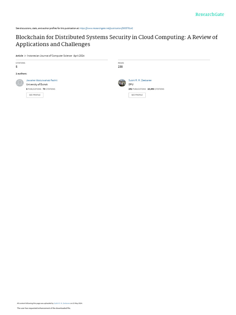 Blockchain Security in Cloud Computing | PDF | Security | Computer Security