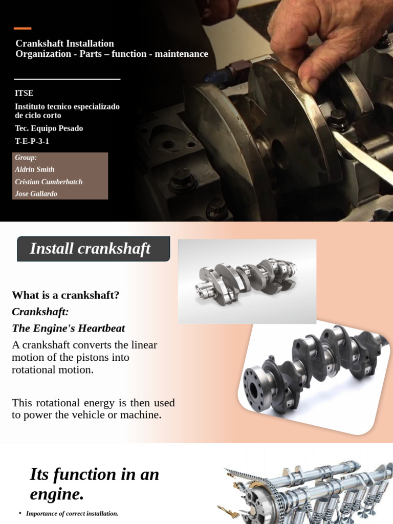 Install Crankshaft | PDF | Bearing (Mechanical) | Piston