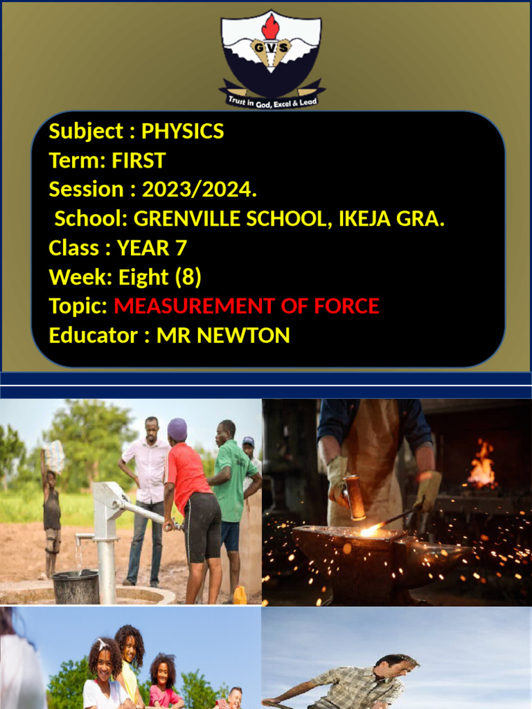 Year 7 Physics First Term Week 8 Slide | PDF | Force | Weight