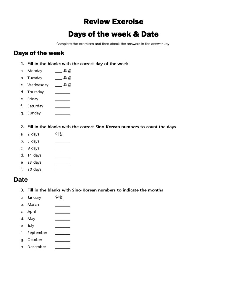 11 +Review+Lesson+-+Day+&+Date | PDF