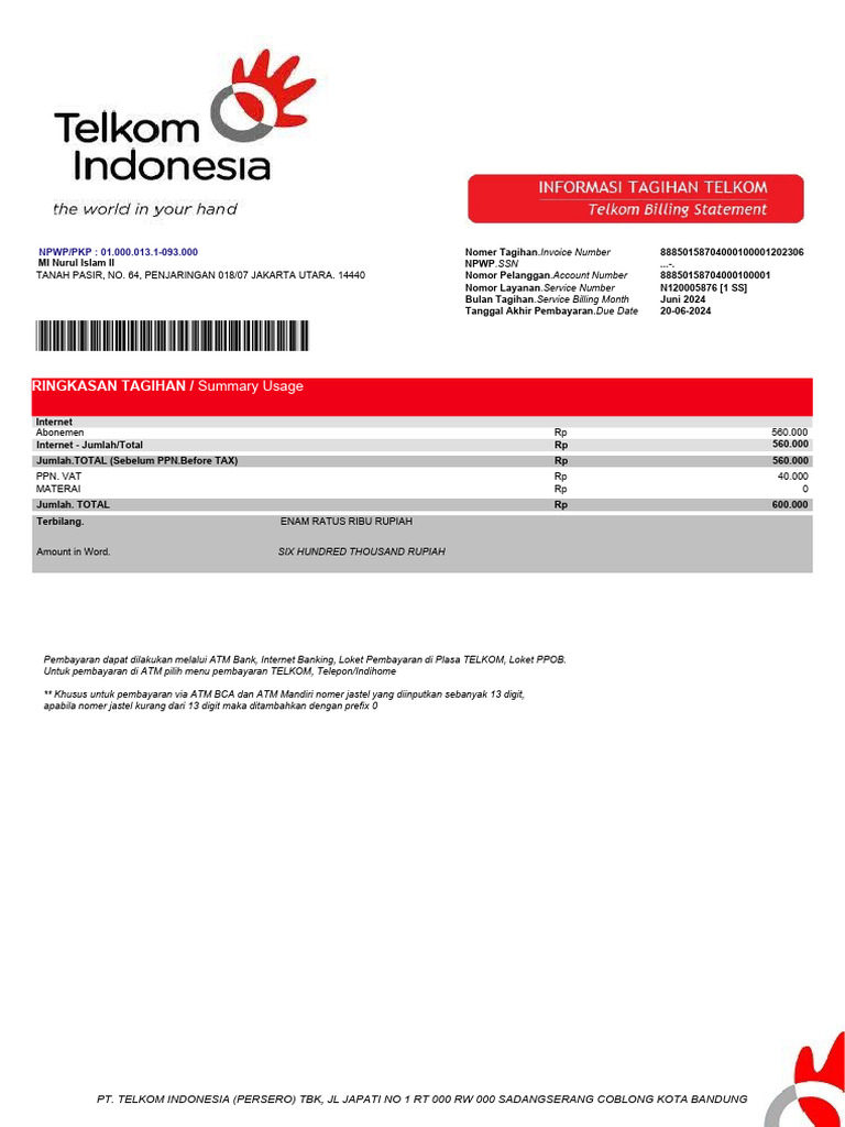 Invoice Indihome | PDF