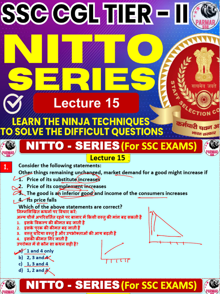Lecture - 15 (Nitto Series For SSC Exams) | PDF