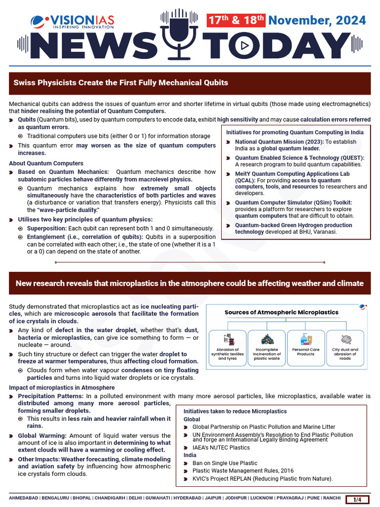 VisionIAS Daily Current Affairs 17 & 18 November 2024 | PDF ...