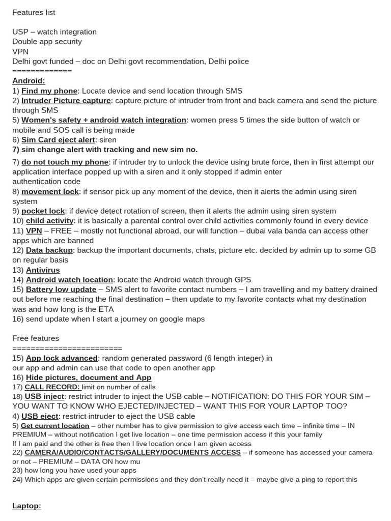 Comprehensive Mobile Security Features | PDF | Android (Operating ...