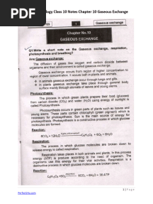 Shams Notes Biology Class 10 Notes Chapter 10 Gaseous Exchange