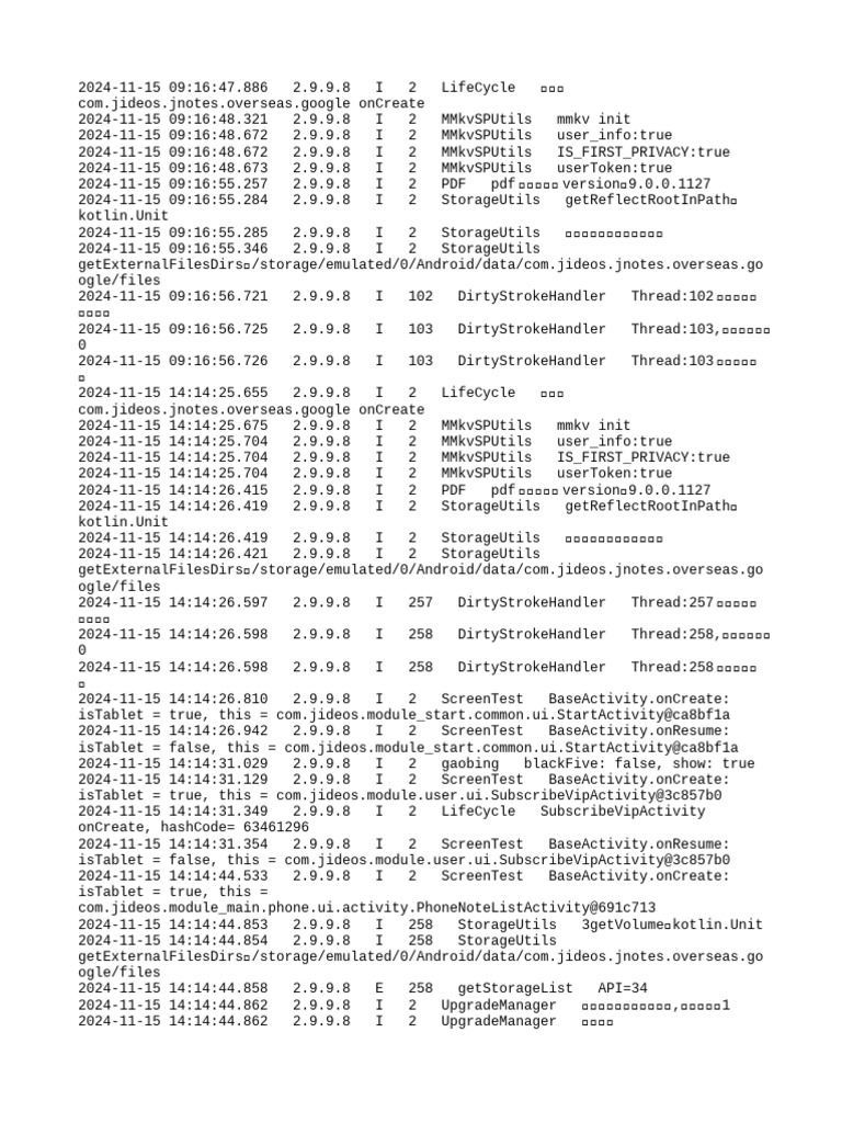 App Lifecycle and Storage Logs | PDF | Software