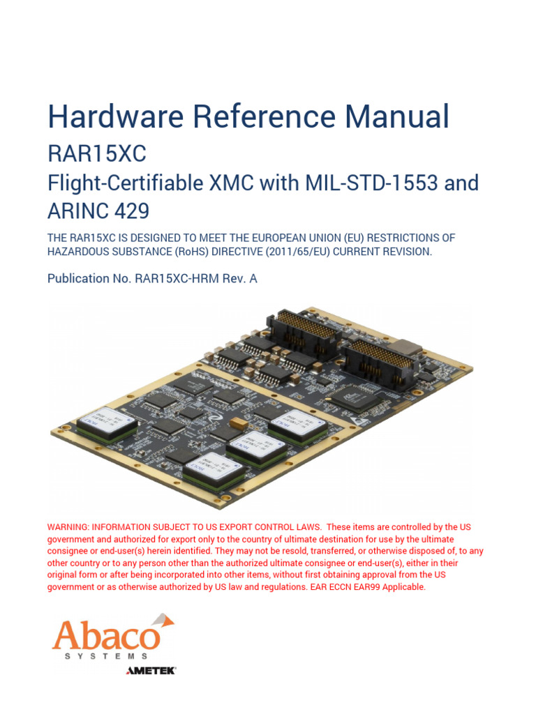RAR15XC Hardware Reference Manual | PDF | Computing | Electrical ...
