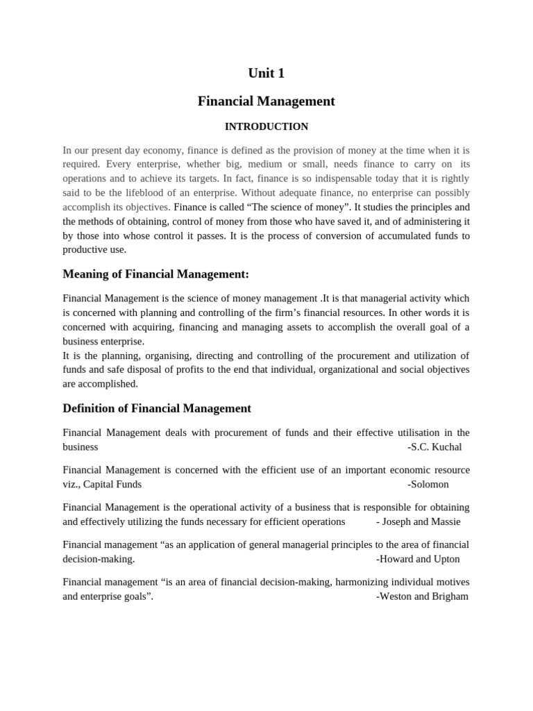 Unit 1 fm pdf investing dividend