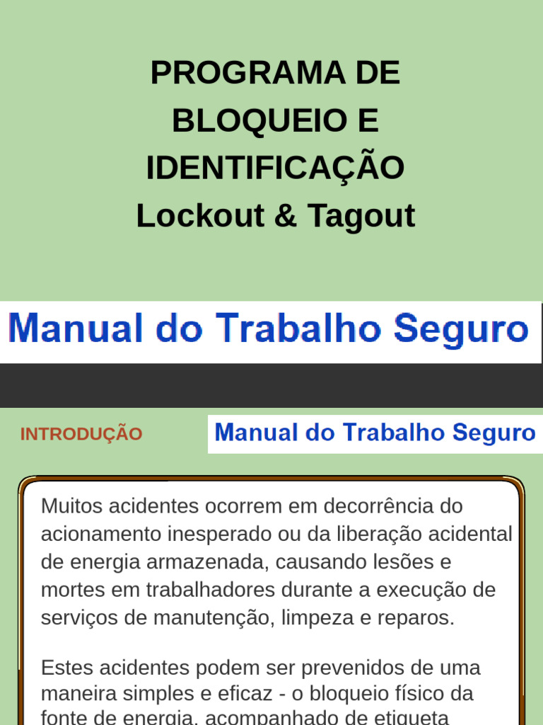 Treinamento Lockout & Tagout | PDF | Máquinas