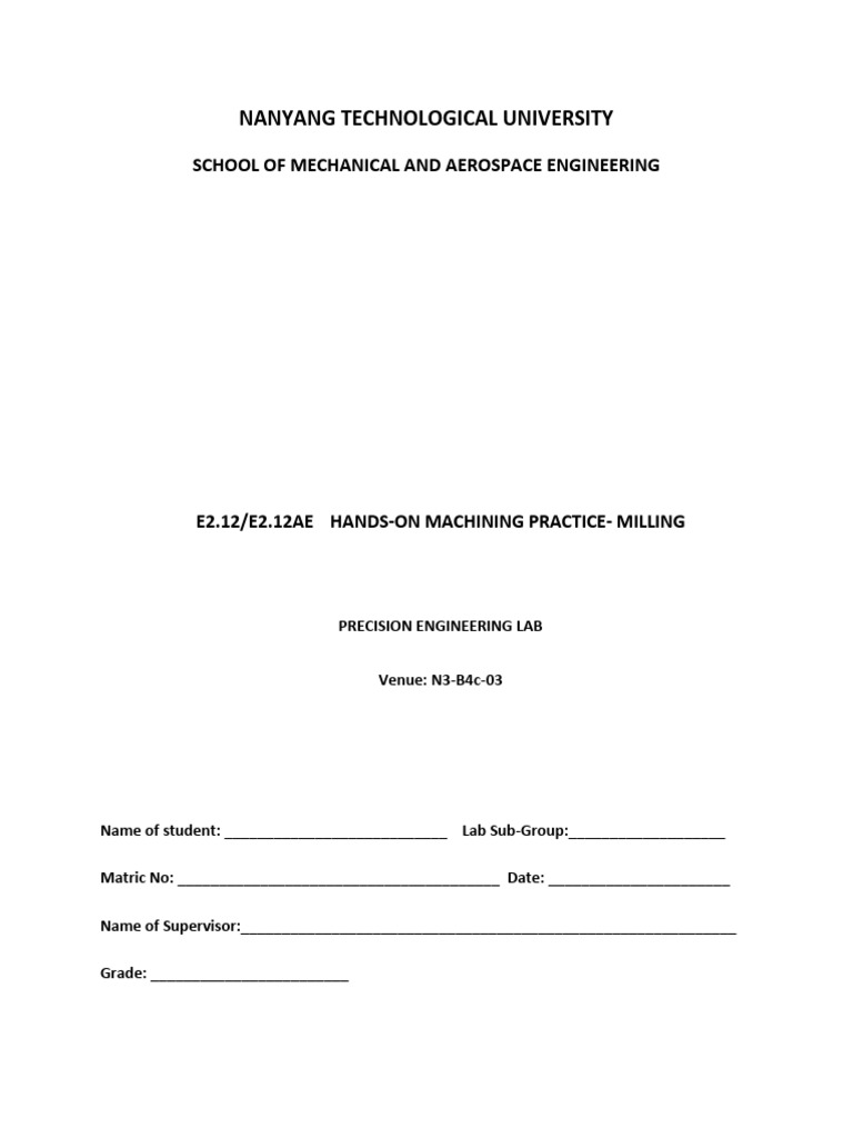 Milling Machine Operations Overview | PDF | Machining | Drilling