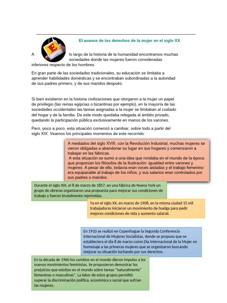 Avances de los Derechos de la Mujer | PDF | Mujer | Sufragio de las mujeres