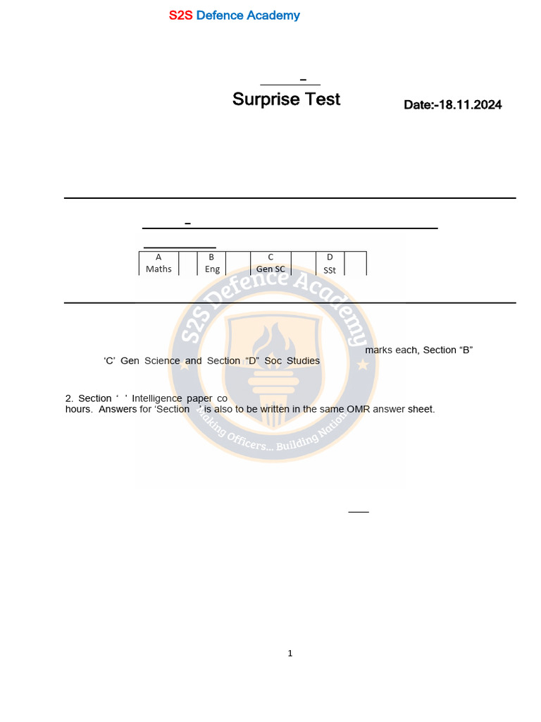 Military Paper 18.11.2024 | PDF | Teaching Methods & Materials
