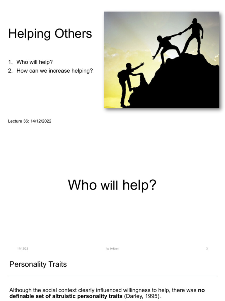 How Can We Increase Helping