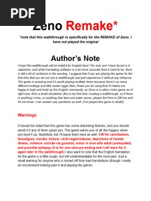 Zeno Remake English Walkthrough
