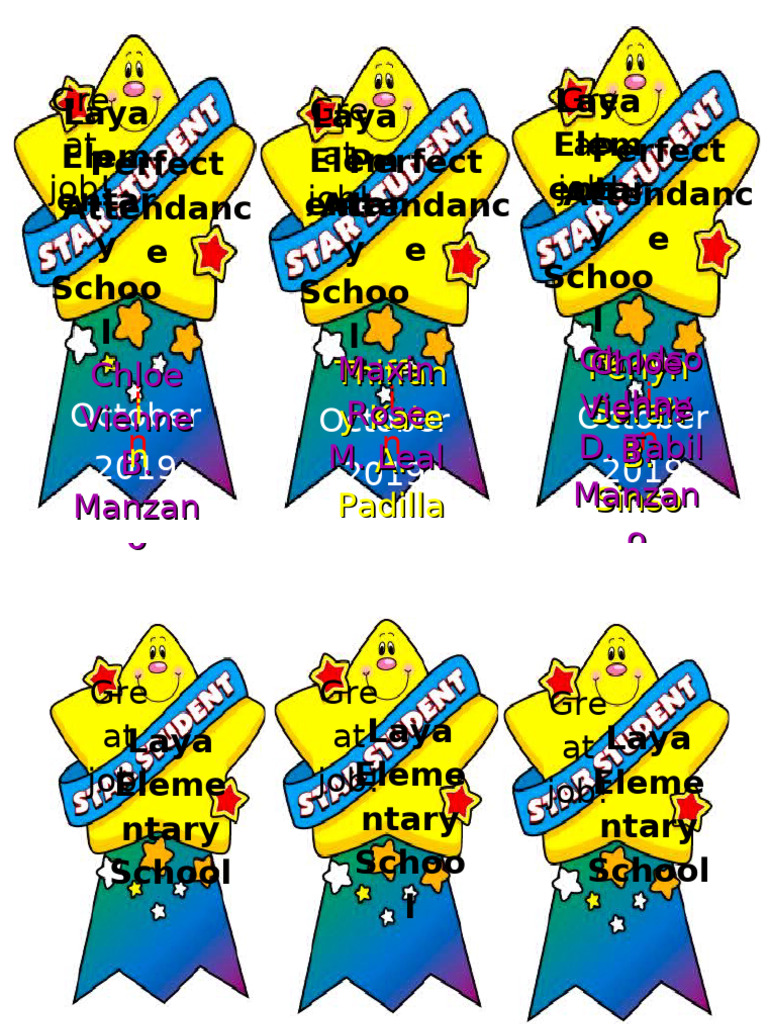 Perfect Attendance at Laya Elementary | PDF