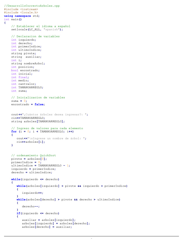 Desarrollo Correcto Arboles Codigo C++ | PDF | C ++ | Programación ...