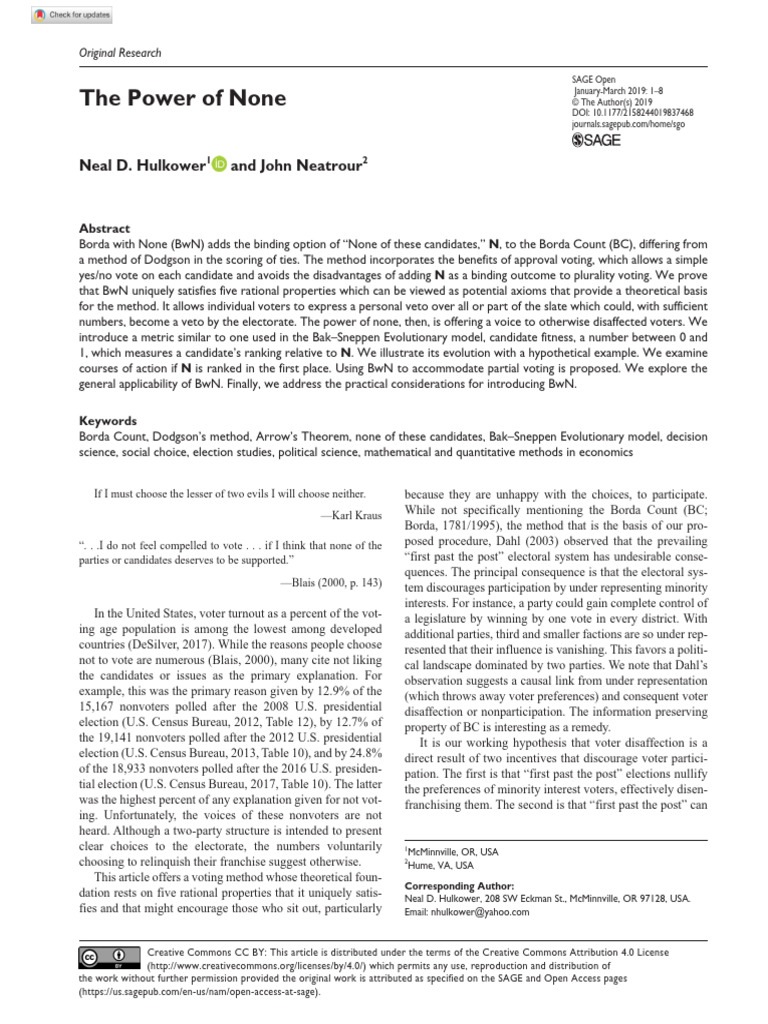 The Power of None | PDF | Voting | Accountability