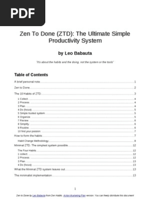 Zen to Done - Ultimate Productivity System