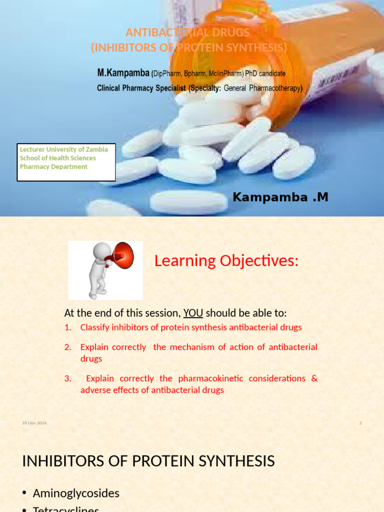 Antibacterial Drugs: Protein Synthesis Inhibitors | PDF | Diseases And ...