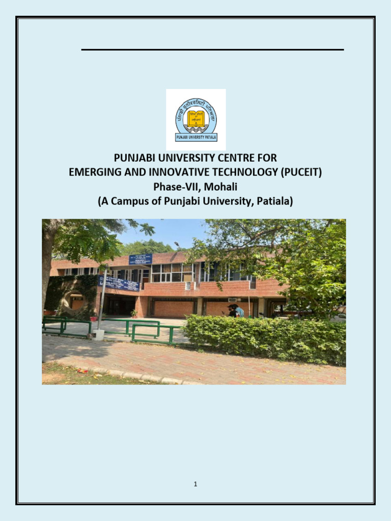 PUCEIT Mohali Handbook 2024-25 | PDF | University And College Admission ...