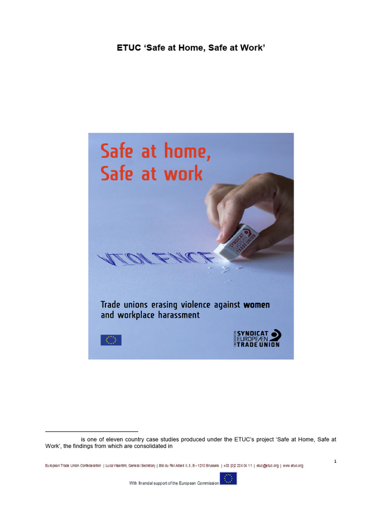 Germany Etuc Safe at Home Safe at Work Final 0 | PDF | Sexual ...