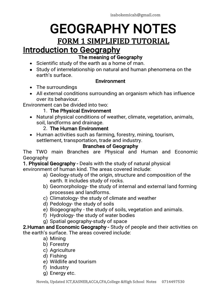 Form 1 Geography Notes Overview | PDF | Astronomy | Planetary Science