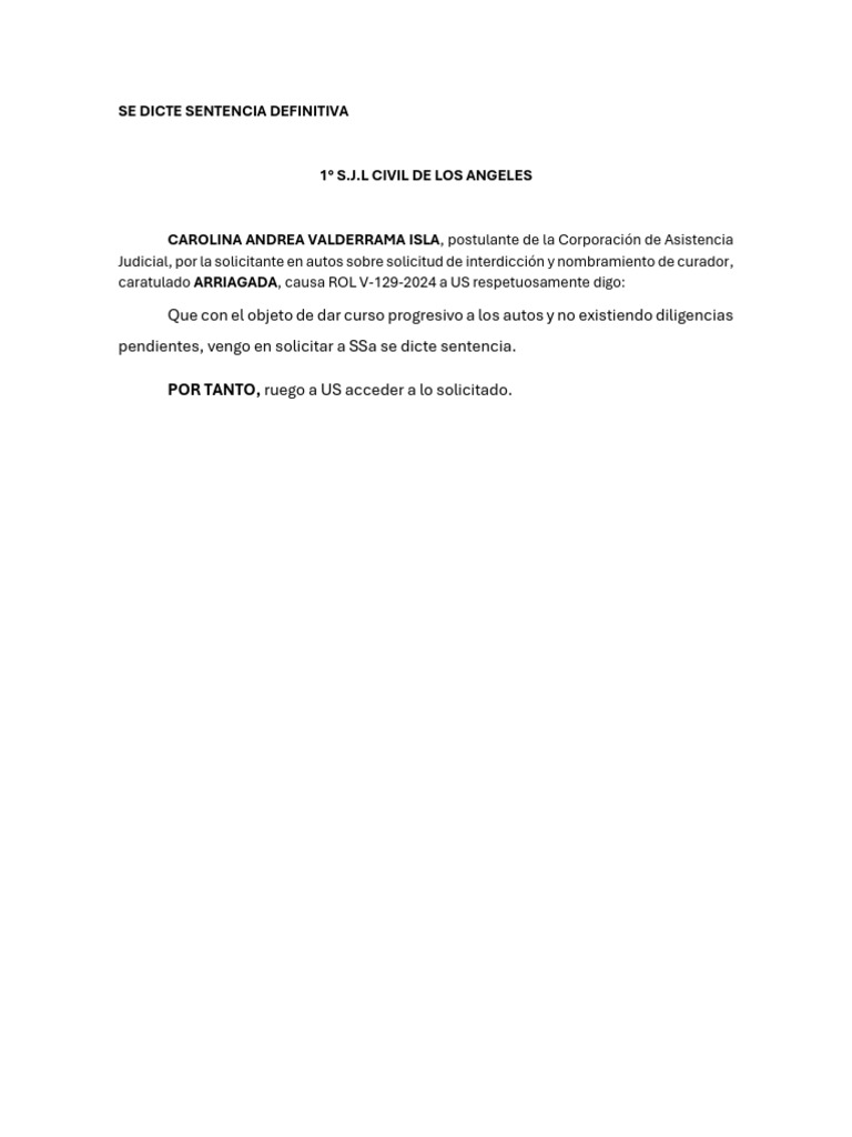 Se Dicte Sentencia Definitiva | PDF