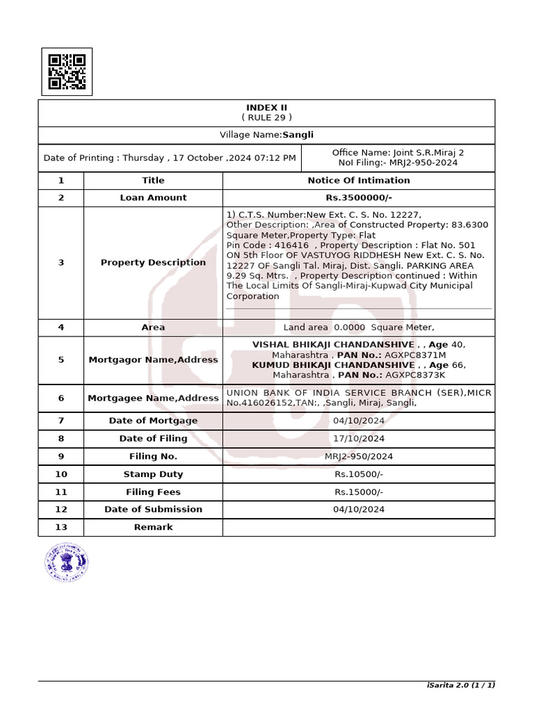 iSarita 2.0: IGR E-filing Notice | PDF | Debt | Contract Law