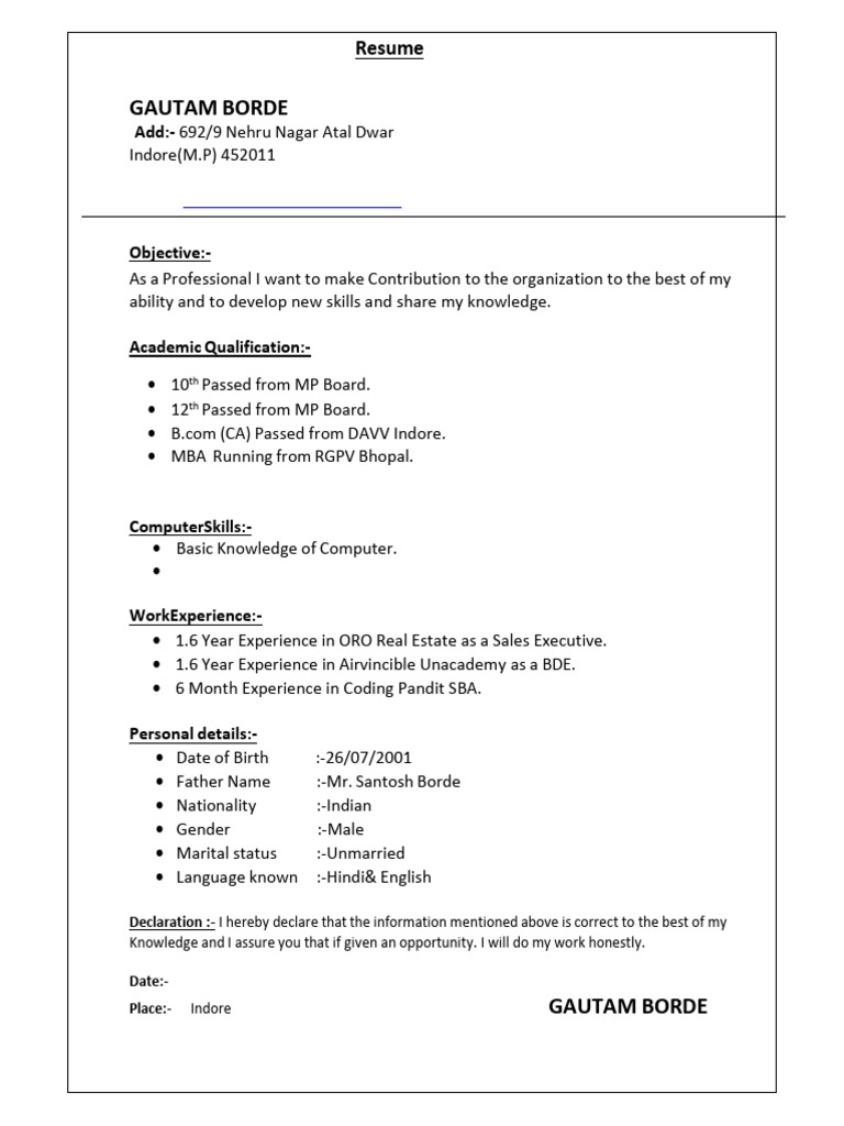 Gautam CV (Resume) 1 | PDF