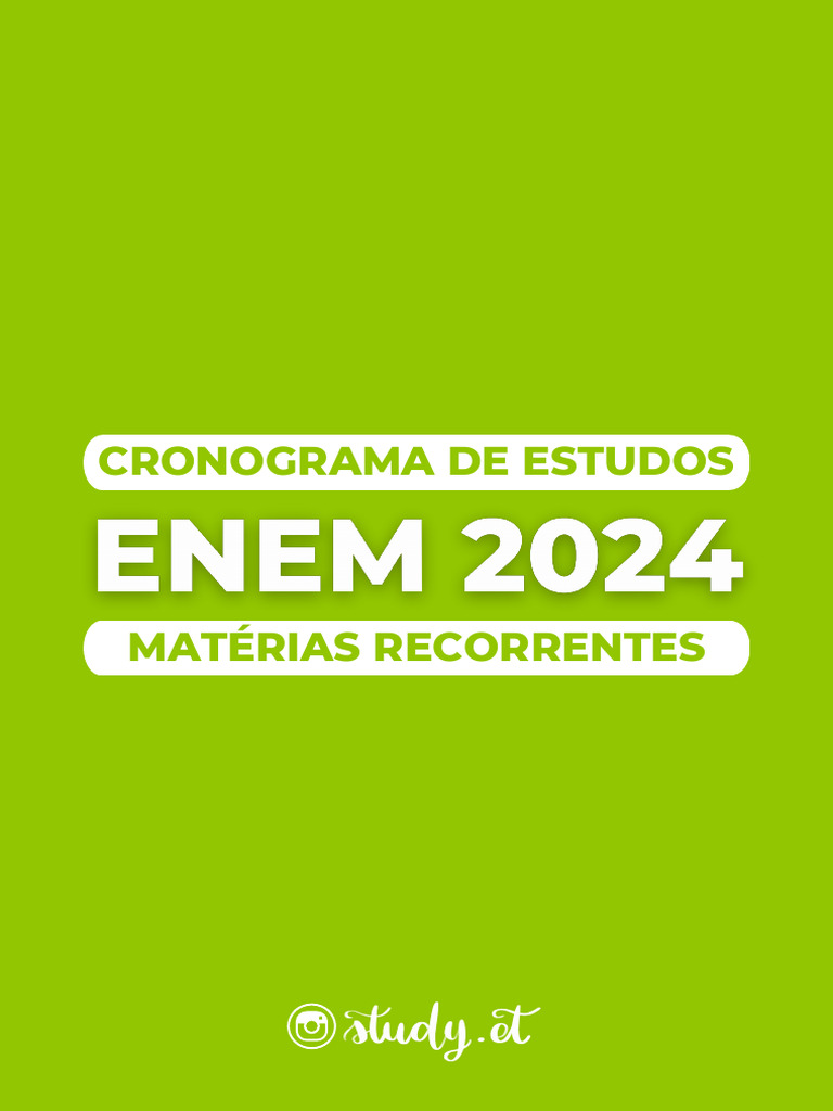 Cronograma de Estudos ENEM 2023 | PDF | Educação em Artes Liberais