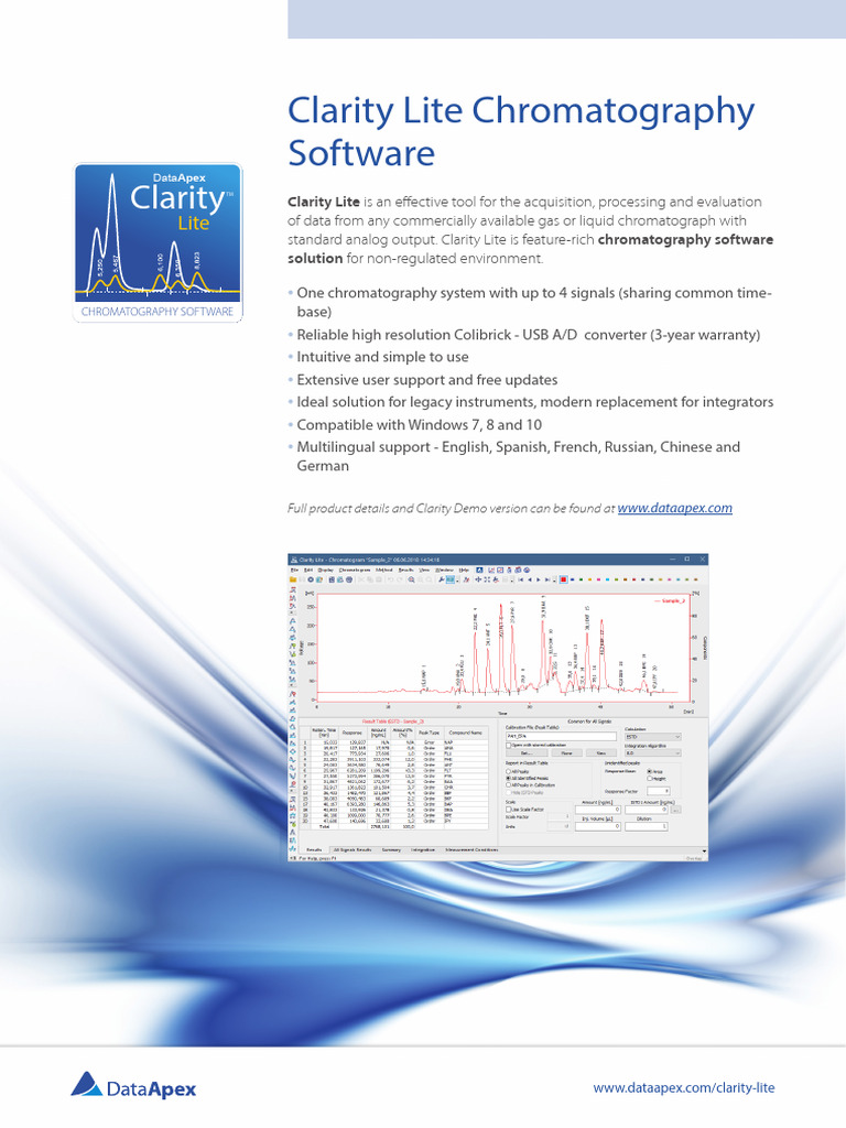 B045 Clarity Lite Brochure | PDF | Chromatography | Analog To Digital ...