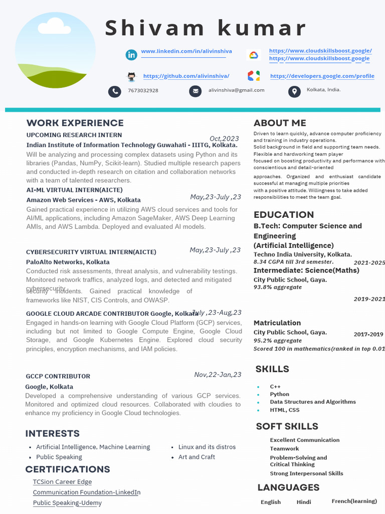 AlivinShiva Resume | PDF | Cloud Computing | Artificial Intelligence