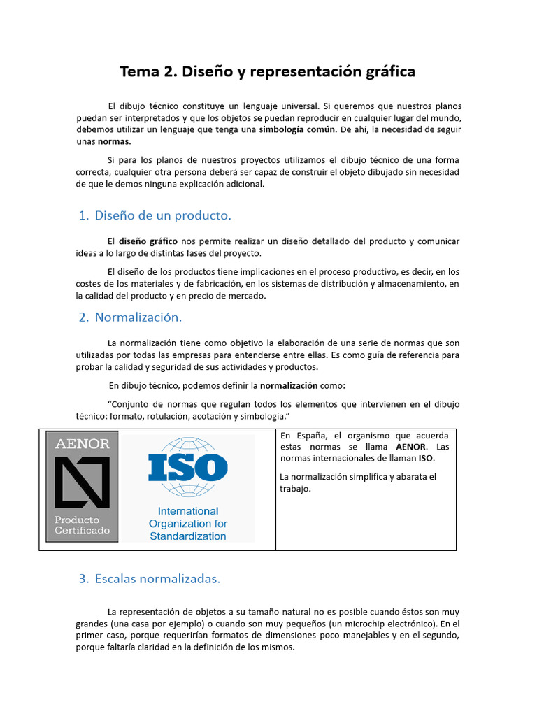 Diseño y Escalas en Dibujo Técnico | PDF | Dibujo técnico | Perspectiva ...