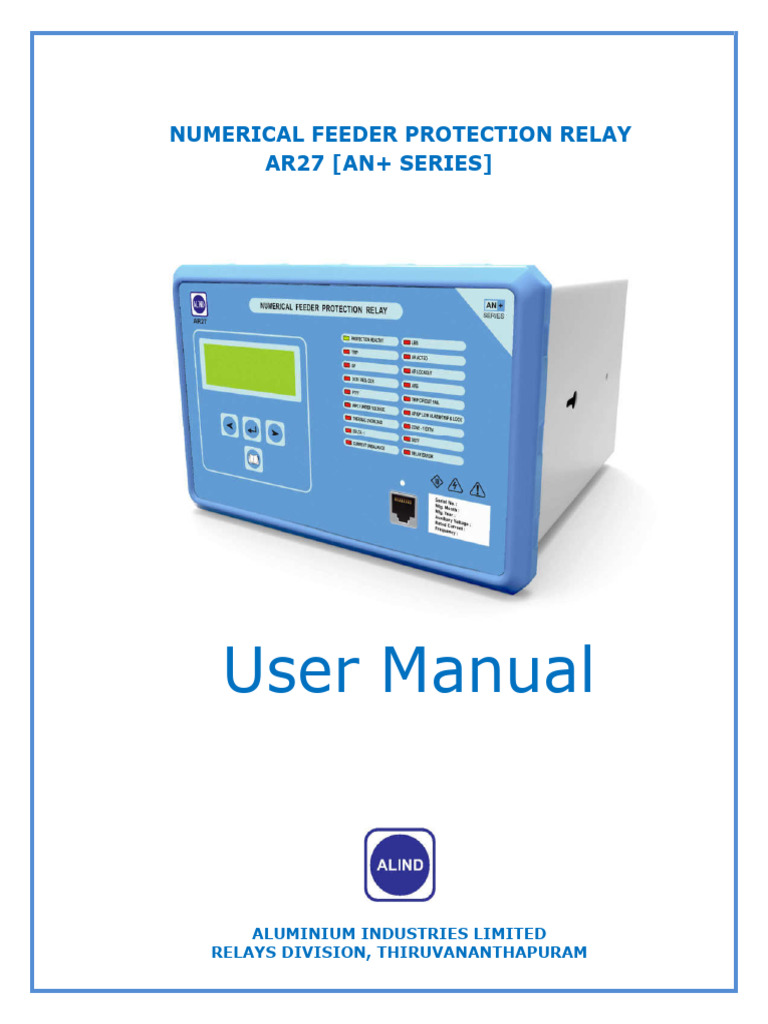 AR27 Numerical Feeder Relay Manual | PDF | Relay | Direct Current