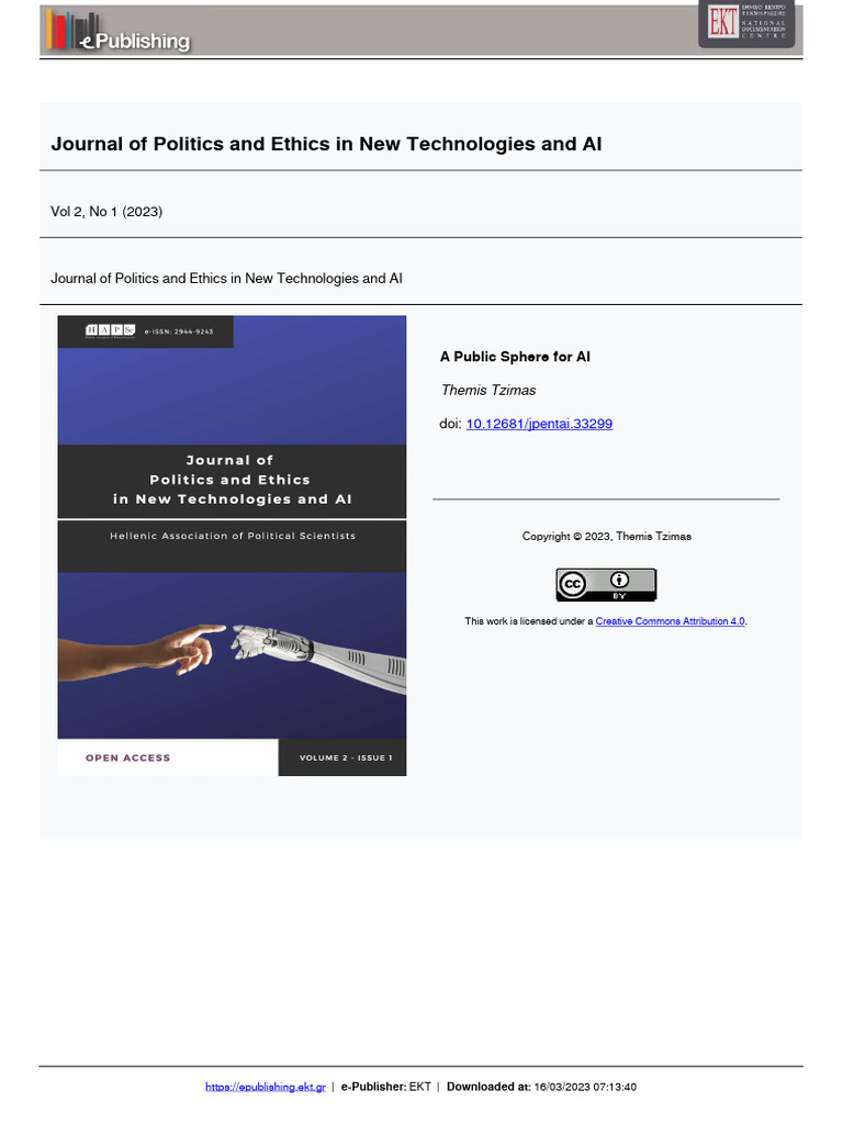 A Public Sphere For AI - Themis Tzimas | PDF | Artificial Intelligence ...