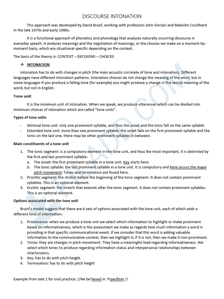 Understanding Discourse Intonation | PDF | Tone (Linguistics) | Syllable