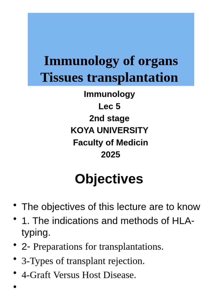 Transplantation 5 | PDF | Transplant Rejection | T Cell