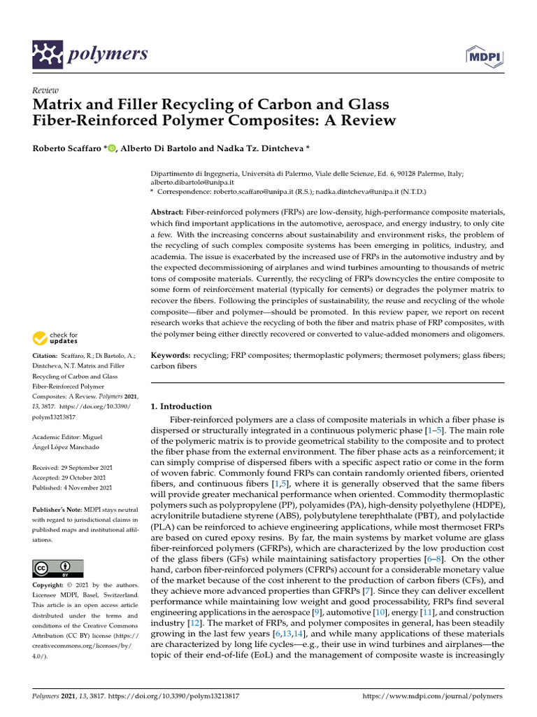 Polymers 13 03817 | PDF | Composite Material | Fibre Reinforced Plastic