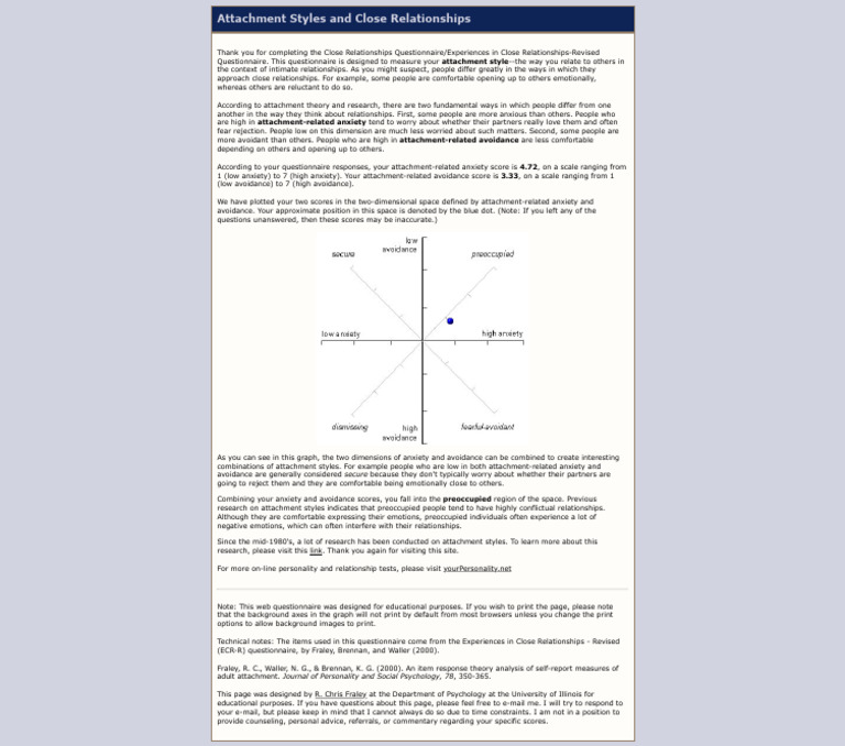 Attachment Styles and Close Relationships | PDF | Attachment Theory ...
