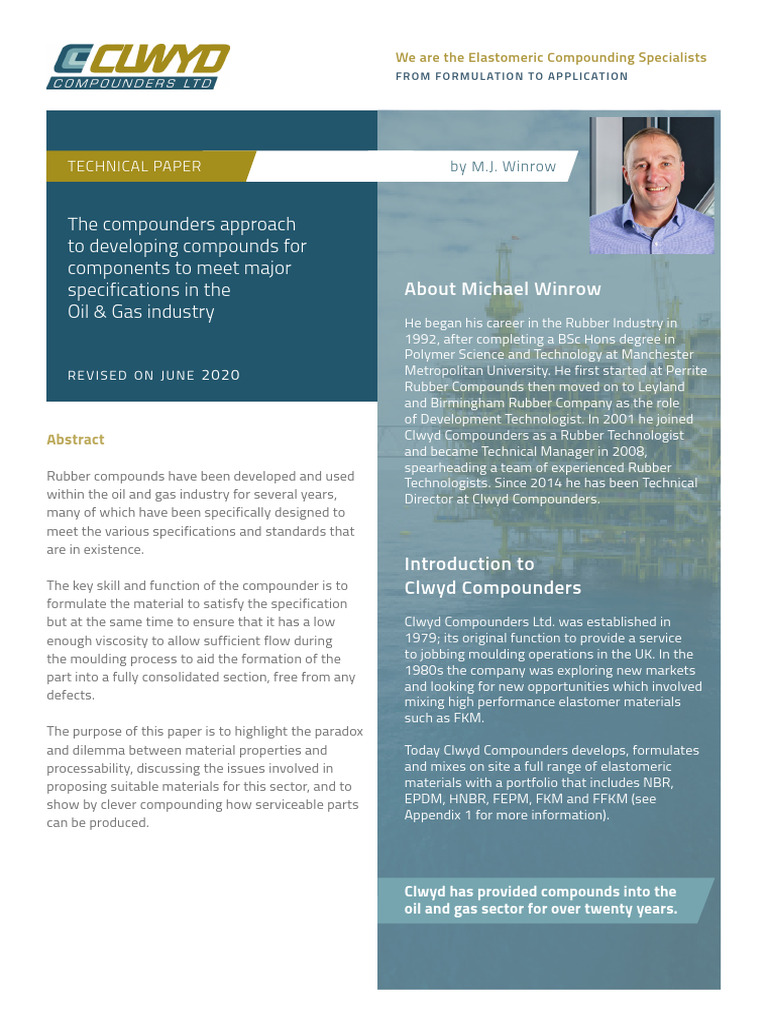 Clwyd Compounders: Oil & Gas Elastomers | PDF | Materials | Chemical ...