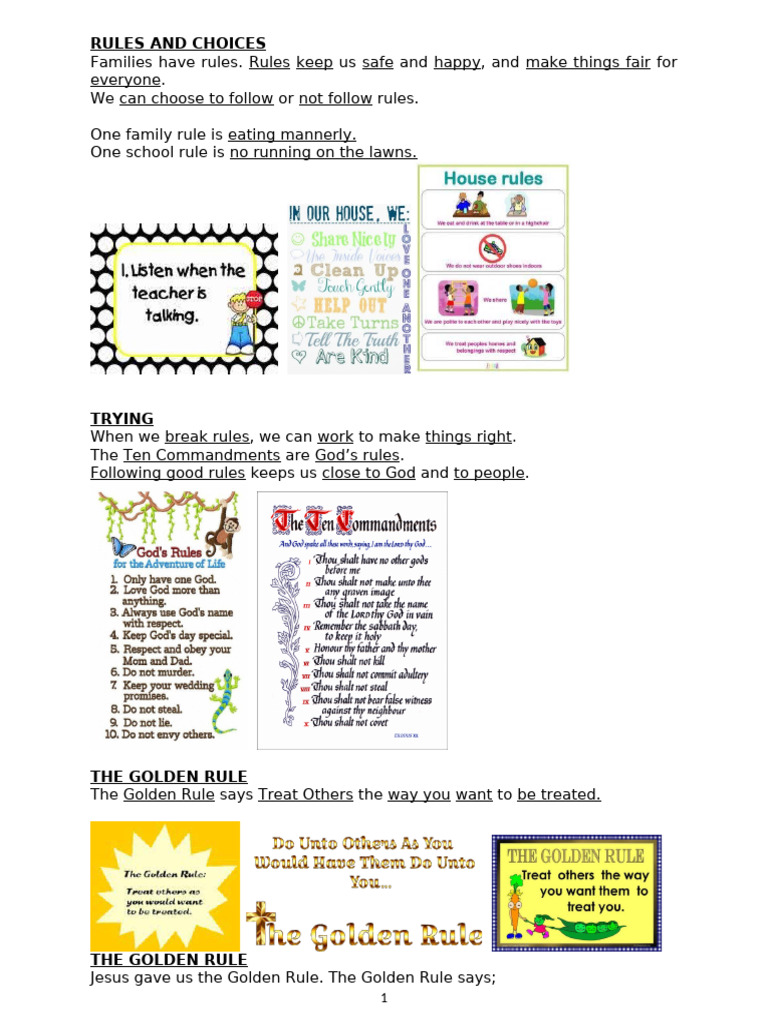 Rules and Choices - The Golden Rule | PDF | Self-Improvement | Lifestyle