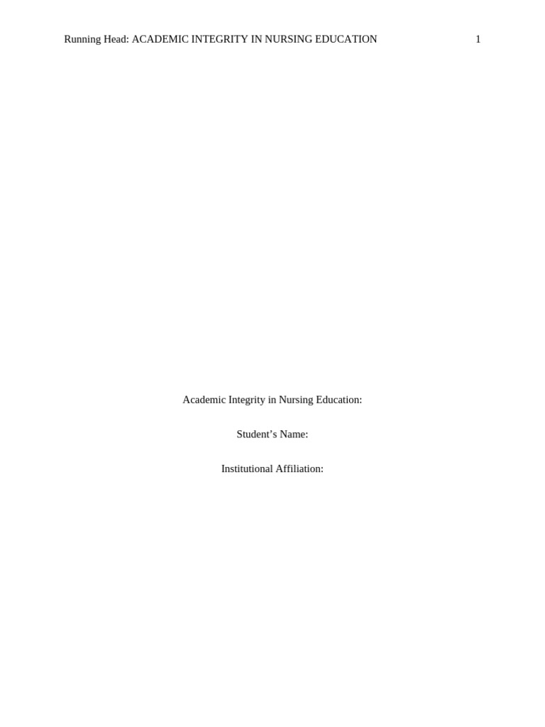 Upholding Integrity in Nursing Education | PDF | Academic Integrity ...