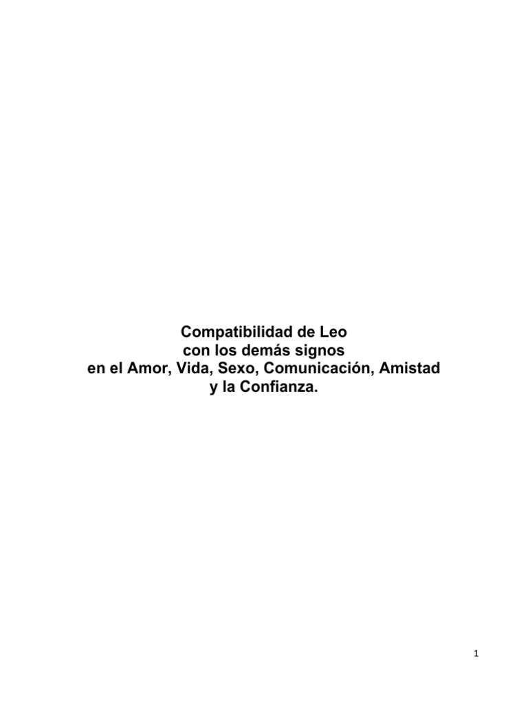 Compatibilidad de Leo con otros signos | PDF | Amor | Las emociones