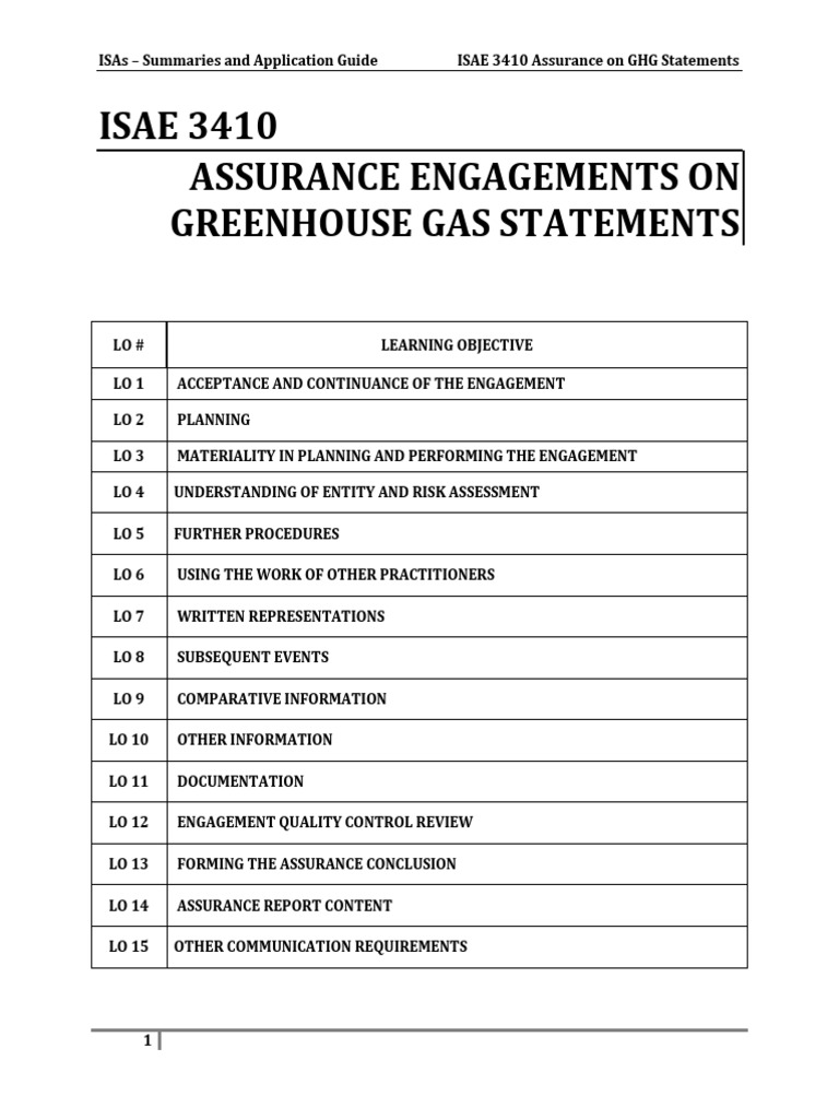 ISAE 3410: GHG Assurance Engagements | PDF | Audit | Business